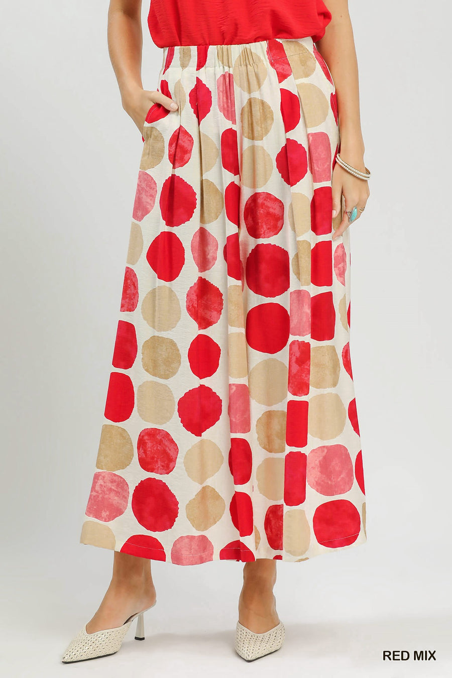 San Salvador Large Dots Print Wide Leg Resort Pant