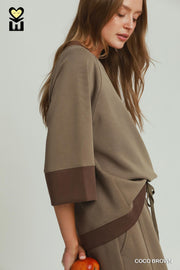 Coffee Break ColorBlock Straight Pants
