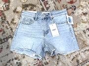 Vervet High Rise Distressed Hem Shorts