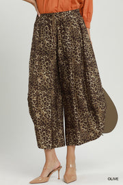 Javan Leopard Print Balloon Hem Pants