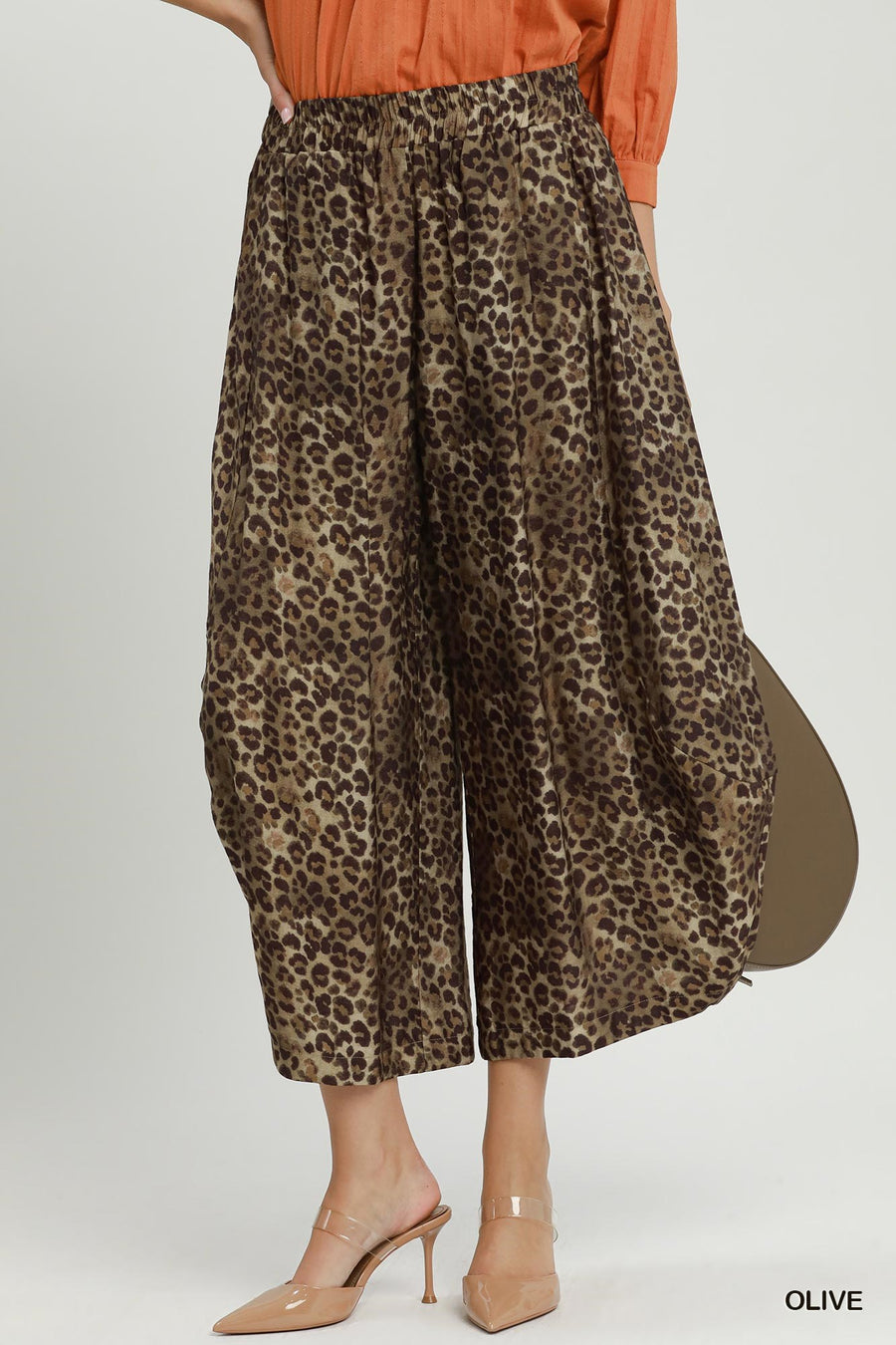 Javan Leopard Print Balloon Hem Pants