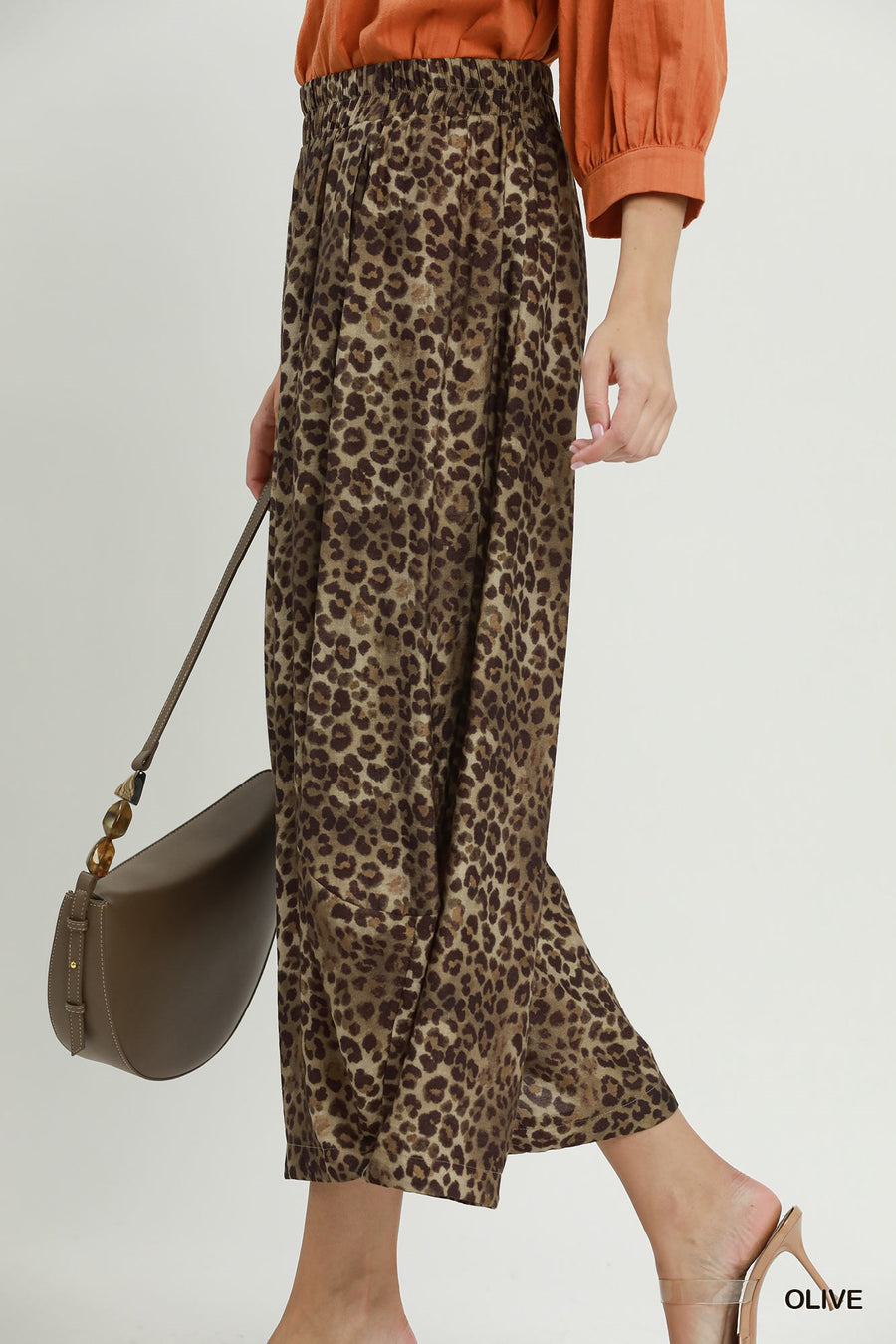 Javan Leopard Print Balloon Hem Pants