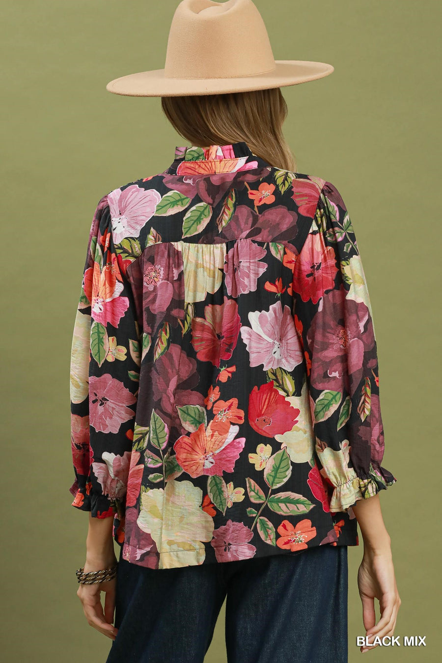 Keri Bohemian Floral Button Front Blouse