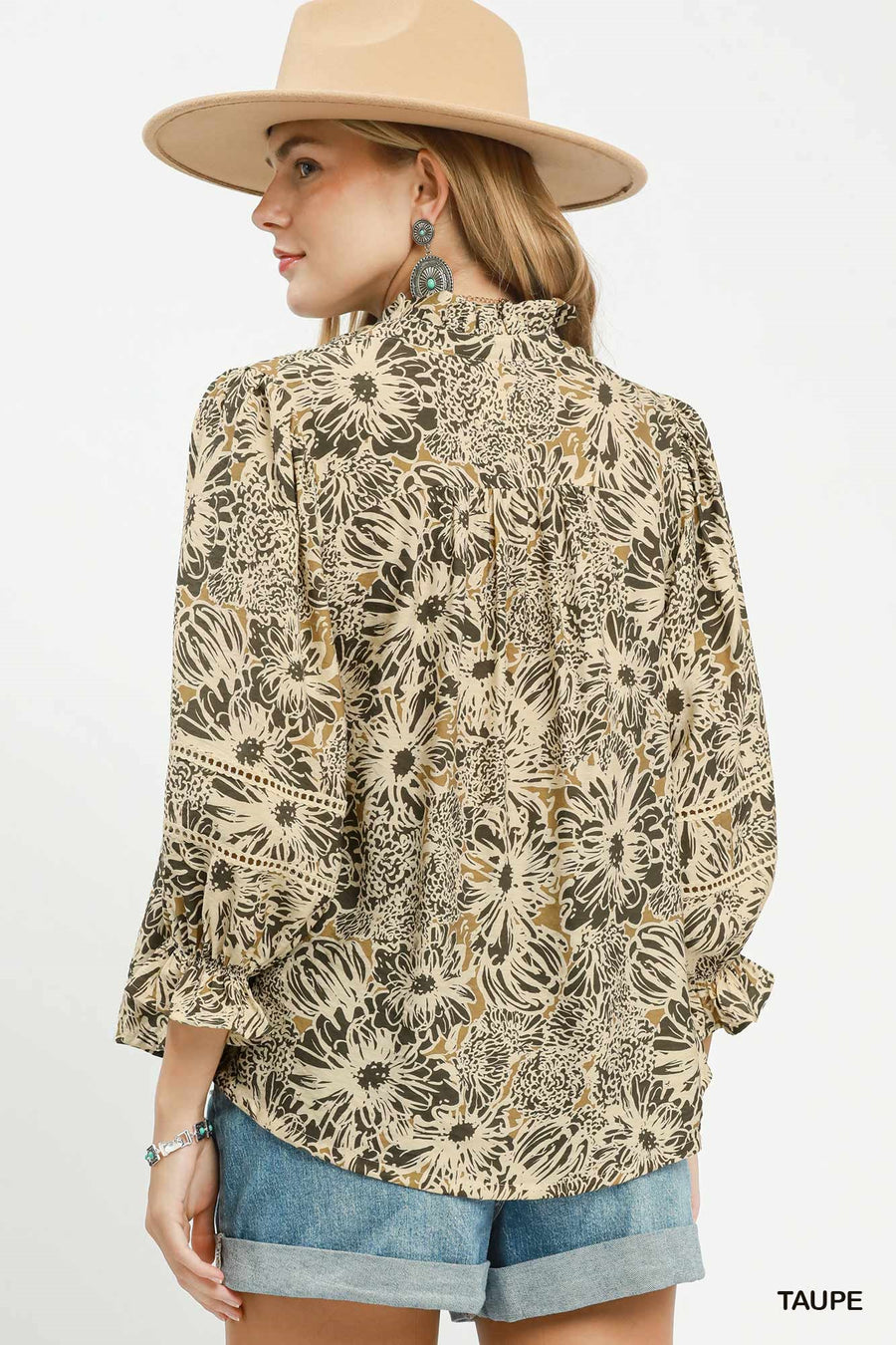 Diana Boho Floral Print Button Down Top