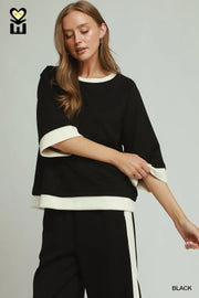 Obi Color Block Raglan Kimono Top