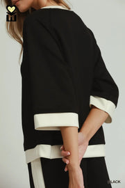 Obi Color Block Raglan Kimono Top