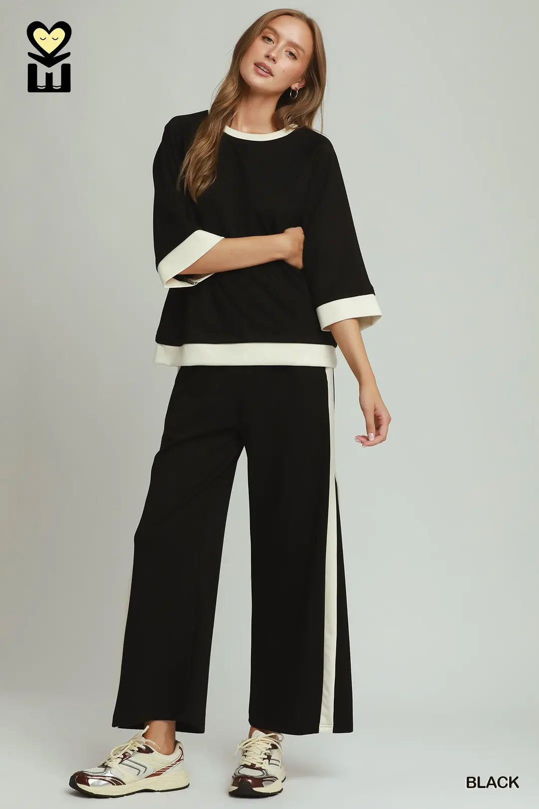 Obi Color Block Wide Leg Pants