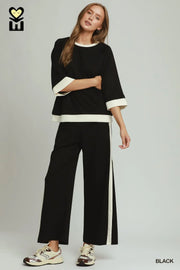 Obi Color Block Wide Leg Pants