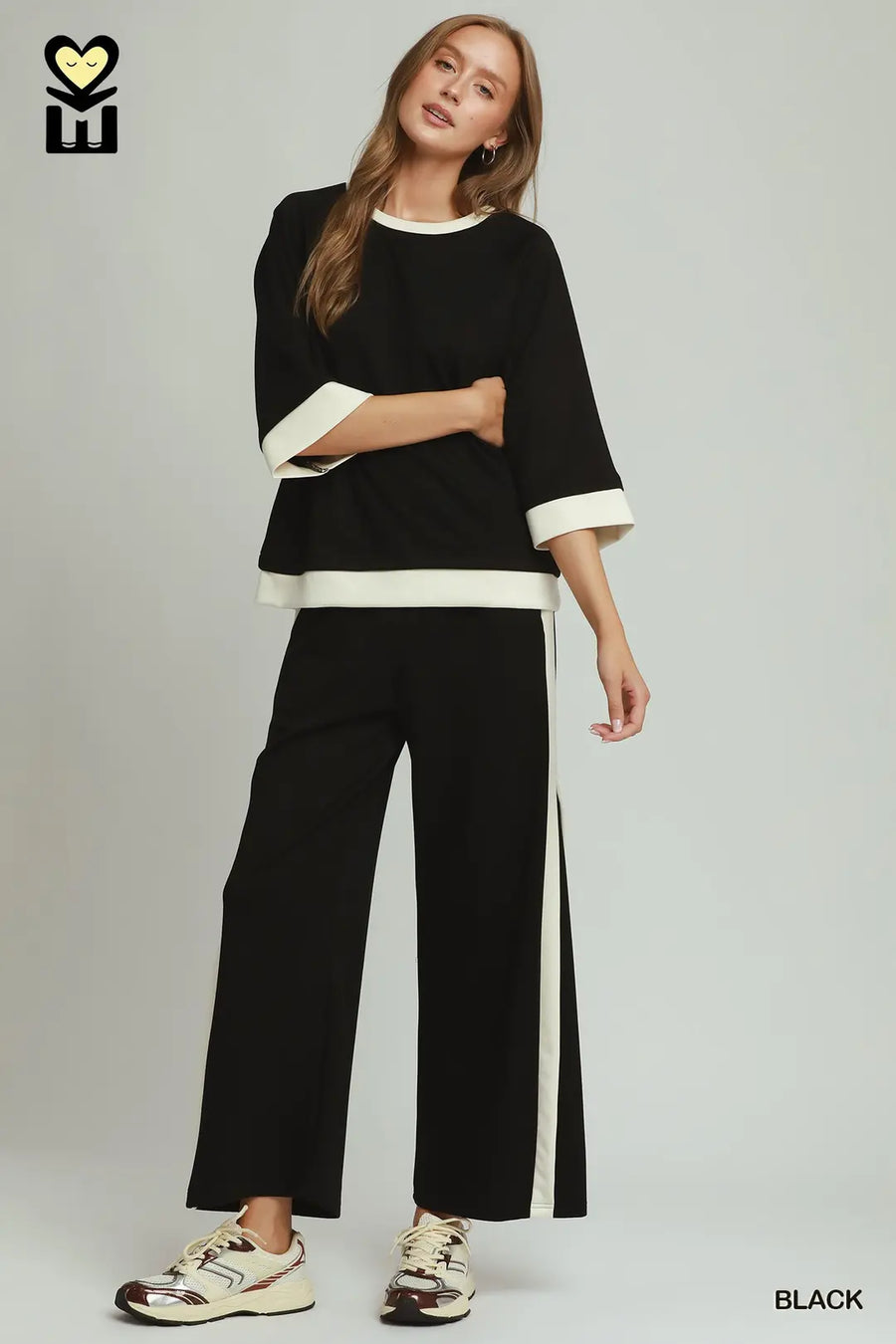 Obi Color Block Wide Leg Pants
