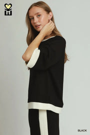 Obi Color Block Raglan Kimono Top