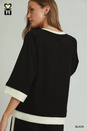 Obi Color Block Raglan Kimono Top