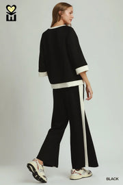 Obi Color Block Wide Leg Pants
