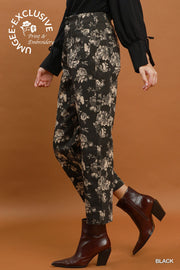 Roza Floral Print Wide Leg Cropped Pants