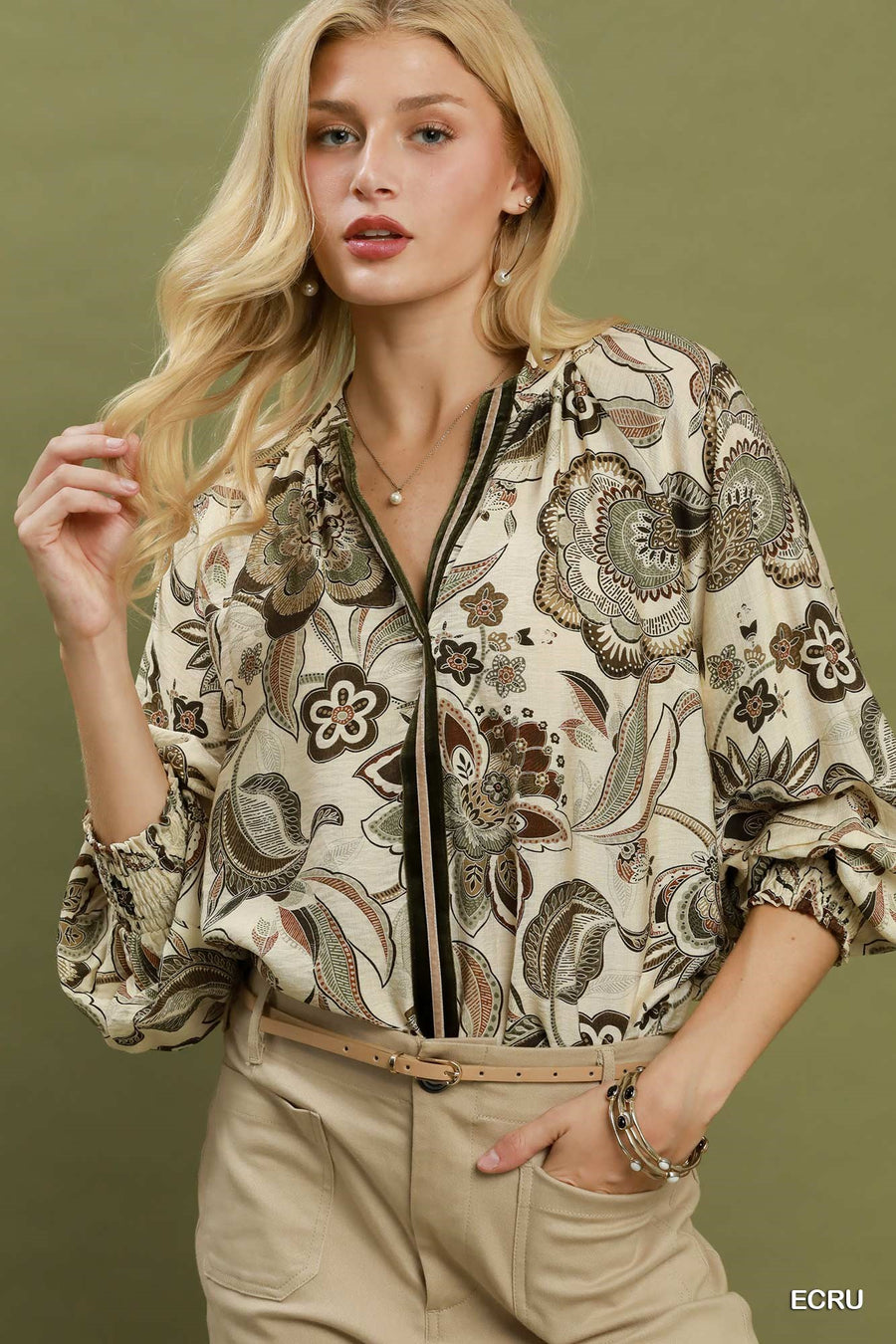 Olivia Floral Print Long Sleeve Blouse