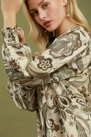 Olivia Floral Print Long Sleeve Blouse