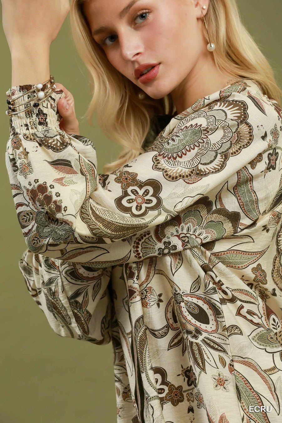 Olivia Floral Print Long Sleeve Blouse