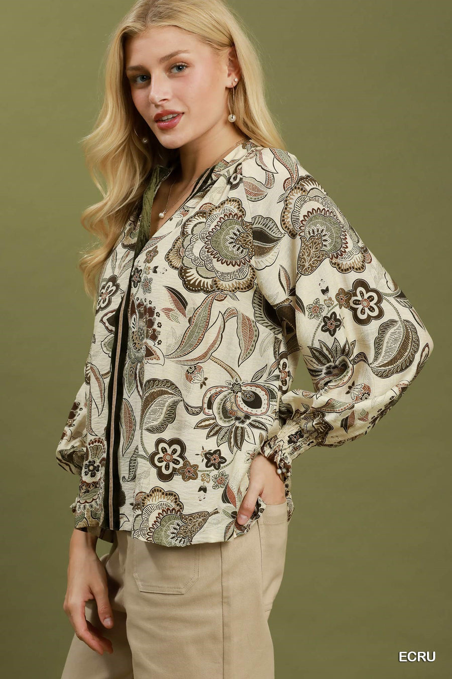 Olivia Floral Print Long Sleeve Blouse