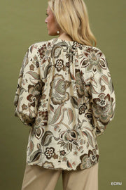Olivia Floral Print Long Sleeve Blouse