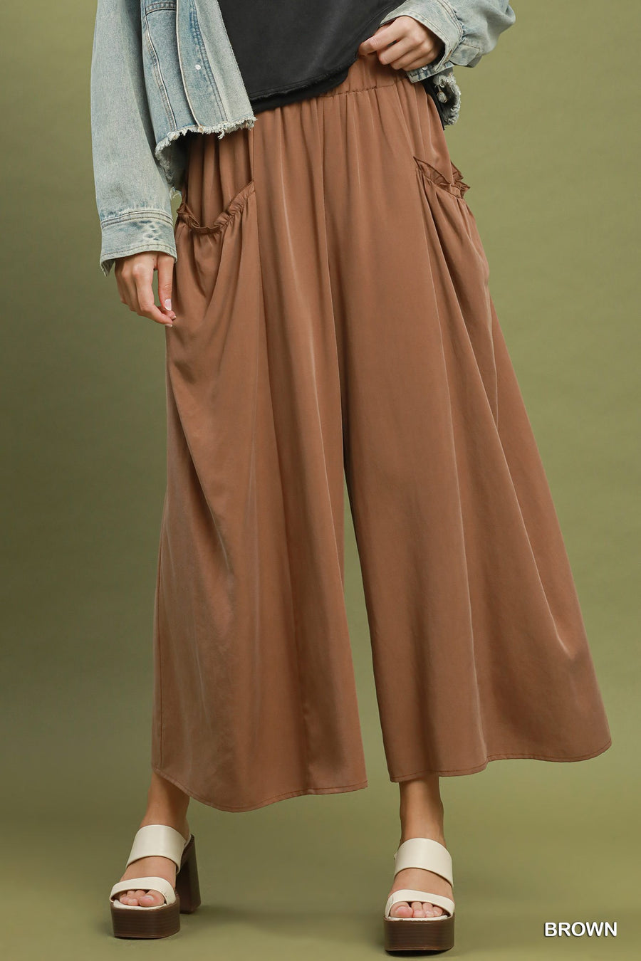Adan Flowy Wide Leg Pocket Pants