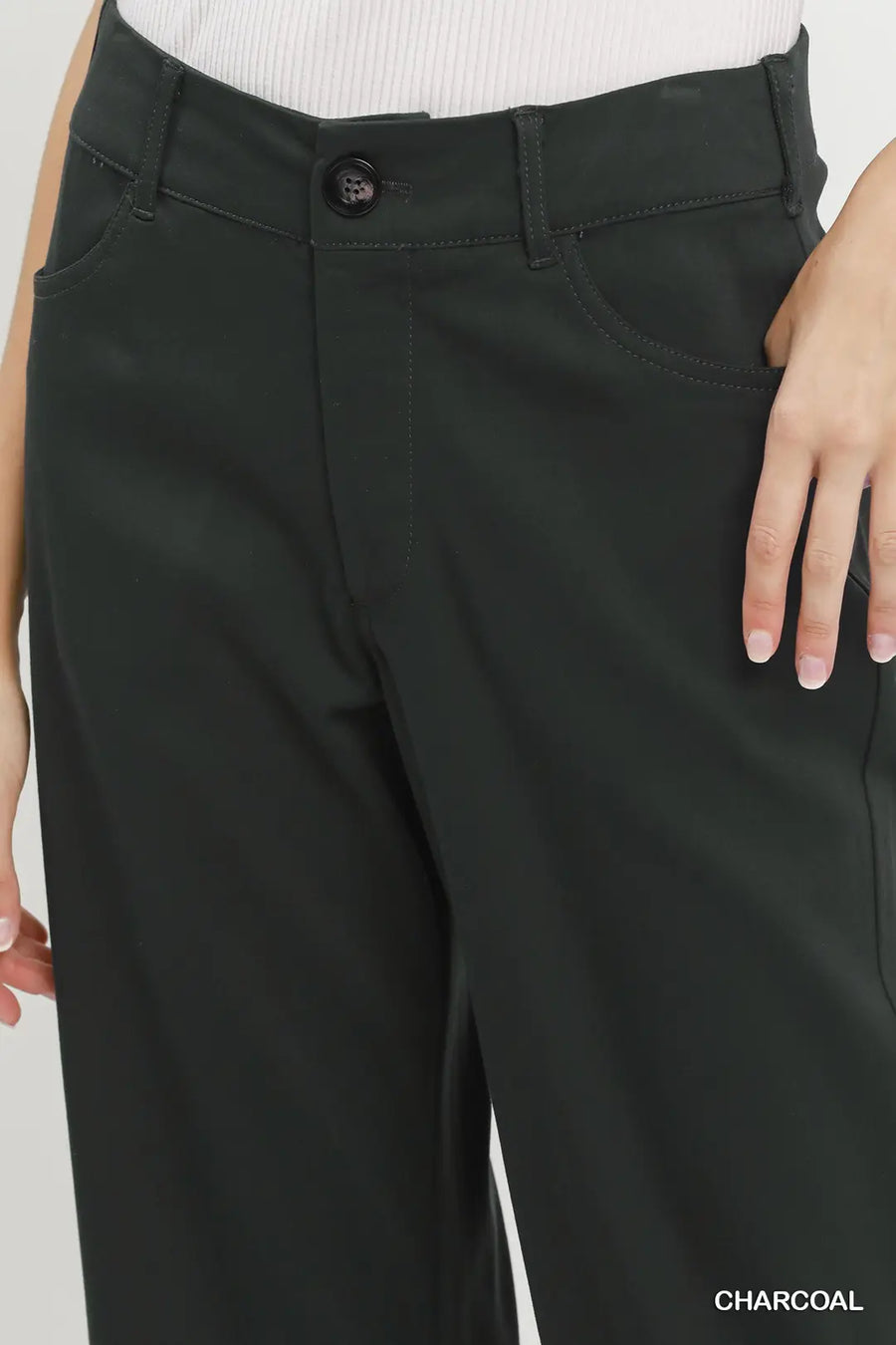 Kaden Wide Leg Pants with Ruffle Hem Detail