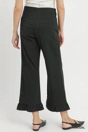 Kaden Wide Leg Pants with Ruffle Hem Detail