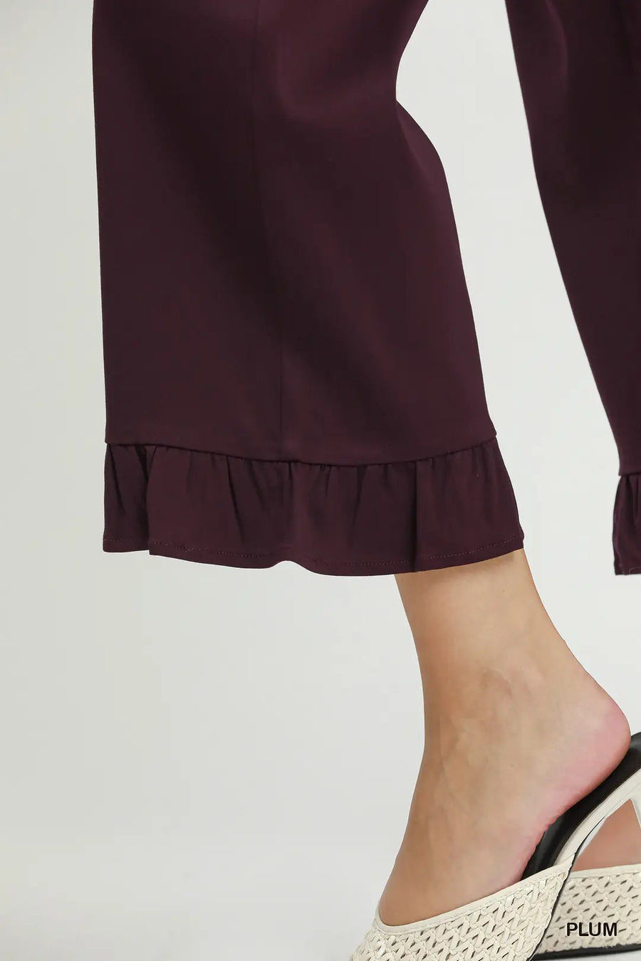 Kaden Wide Leg Pants with Ruffle Hem Detail