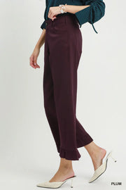 Kaden Wide Leg Pants with Ruffle Hem Detail