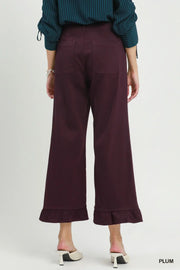 Kaden Wide Leg Pants with Ruffle Hem Detail