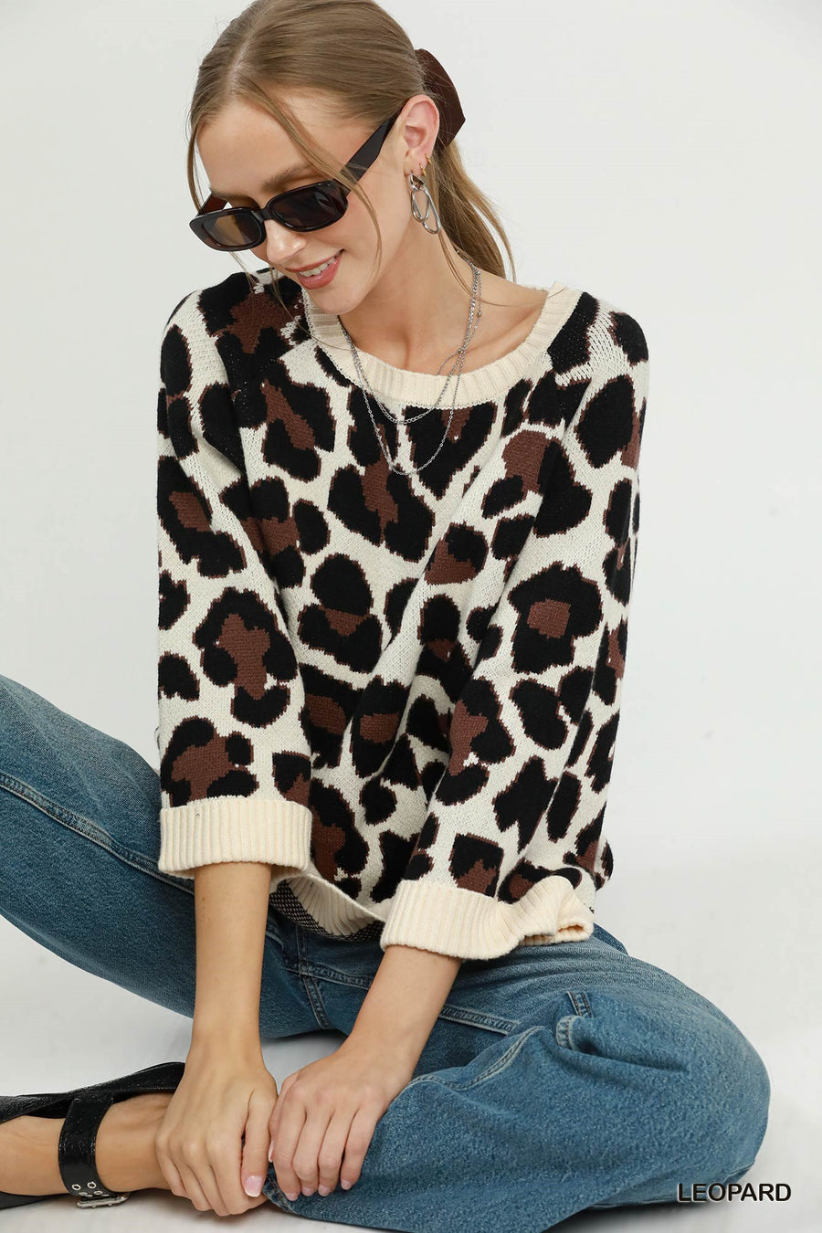 Big Cat Leopard Knit Sweater