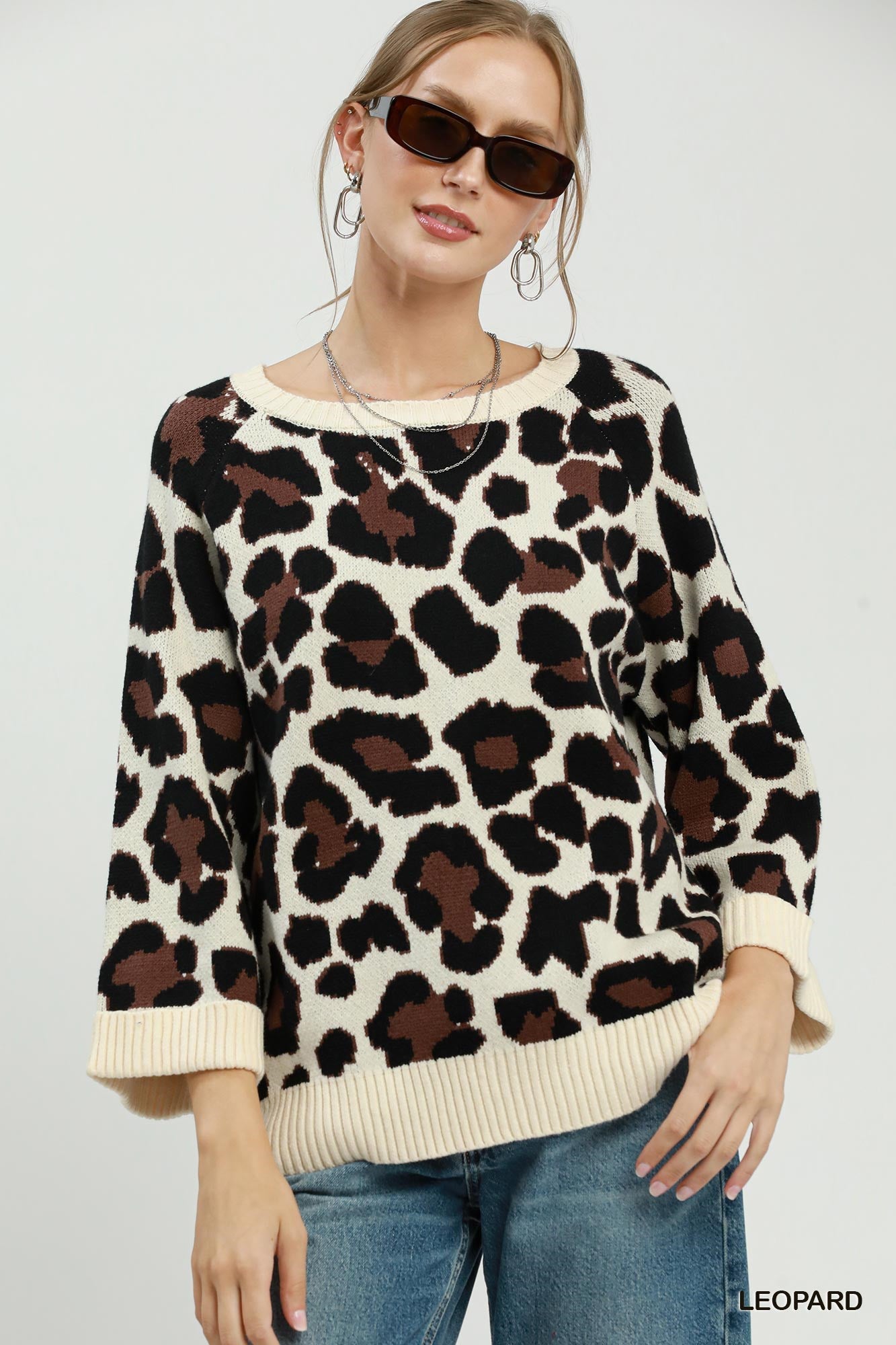 Big Cat Leopard Knit Sweater