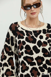 Big Cat Leopard Knit Sweater