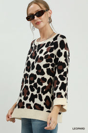 Big Cat Leopard Knit Sweater