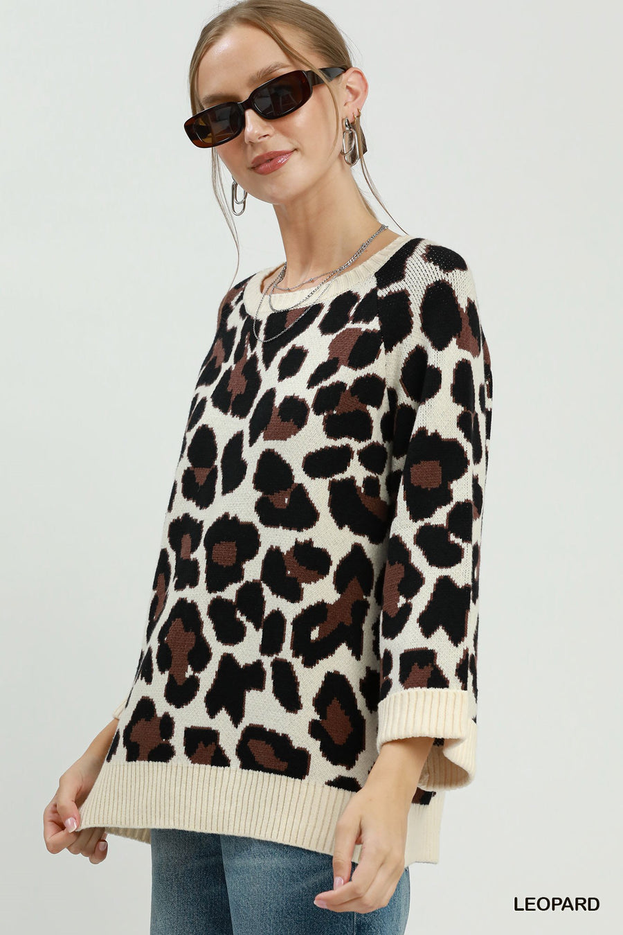 Big Cat Leopard Knit Sweater