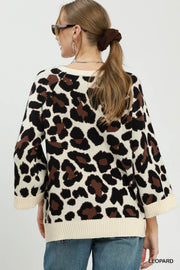 Big Cat Leopard Knit Sweater