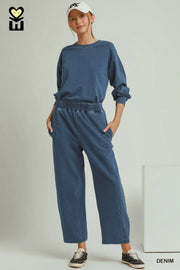 Rollie Denim Knit Barrel Pants