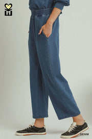 Rollie Denim Knit Barrel Pants