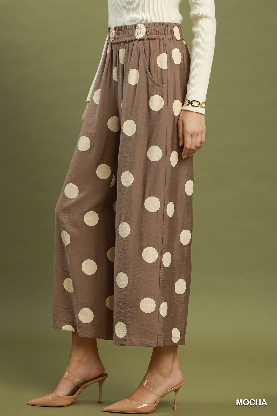 Dot's Cute Wide Leg Cropped Resort Pant