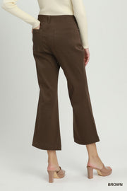 Tayla Stretch Straight-Wide Fit Trouser Hem Pants
