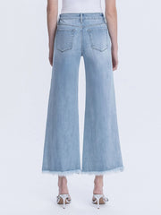 Stardom High Rise Rhinestone Wide Crop Jeans