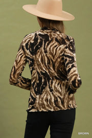 Wild Life Velvet Mock Neck Long Sleeve Top
