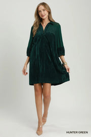 Veila Lace Applique Crushed Velvet Mini Dress