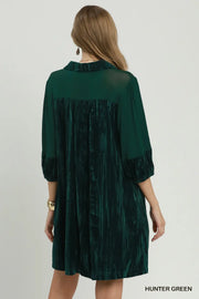 Veila Lace Applique Crushed Velvet Mini Dress