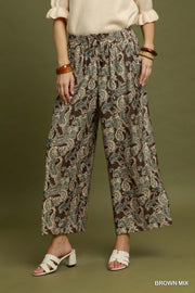 San Juan Paisley Print Wide Leg Resort Pant