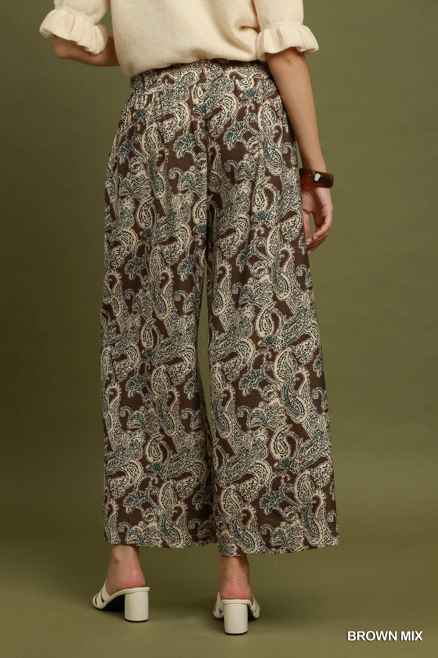 San Juan Paisley Print Wide Leg Resort Pant
