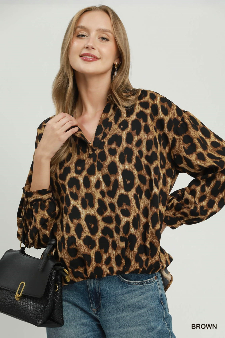 Hysteria Leopard Print Collared Shirt Blouse