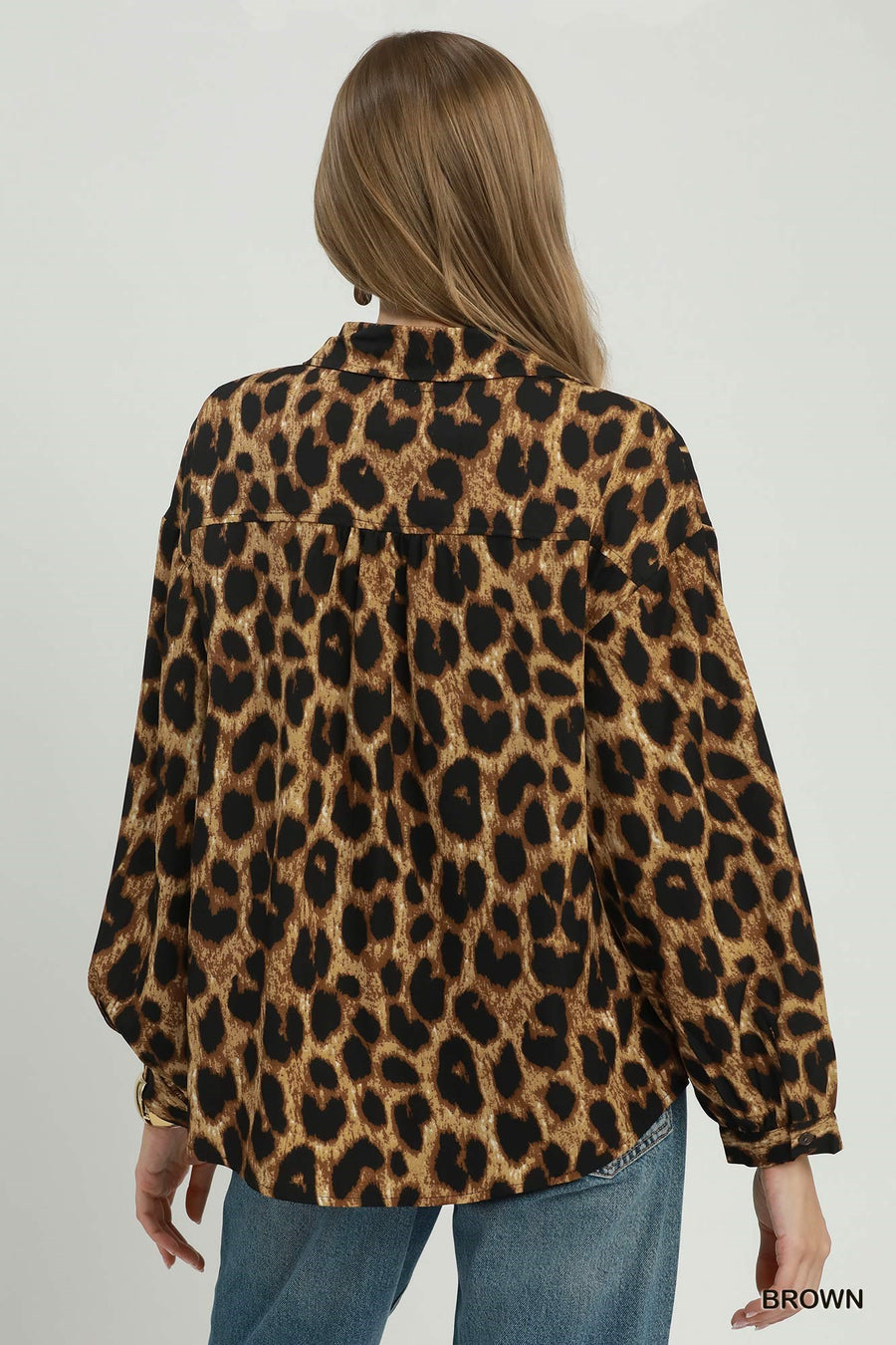 Hysteria Leopard Print Collared Shirt Blouse