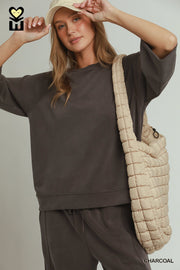 SpaceKnit Cupro 3/4 Sleeve Raglan Lounge Top