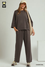 SpaceKnit Cupro 3/4 Sleeve Raglan Lounge Top