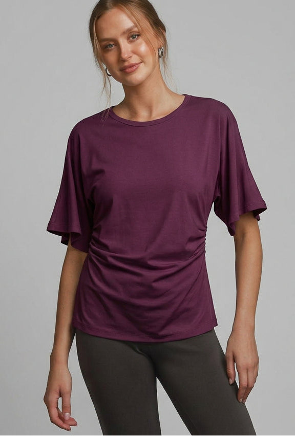 Courtney Fitted Kimono Half-Sleeve Top