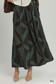 Abyss Abstract Leaf Print Wide Leg Resort